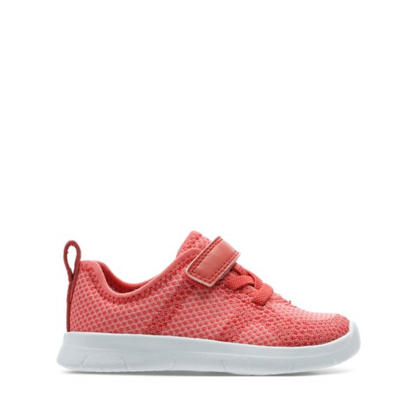 Clarks Girls Ath Flux Toddler Trainers Coral | CA-8320567